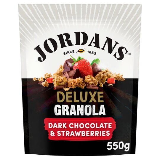 Jordans Deluxe Granola Dark Chocolate & Strawberries 550g | Sugar World ...