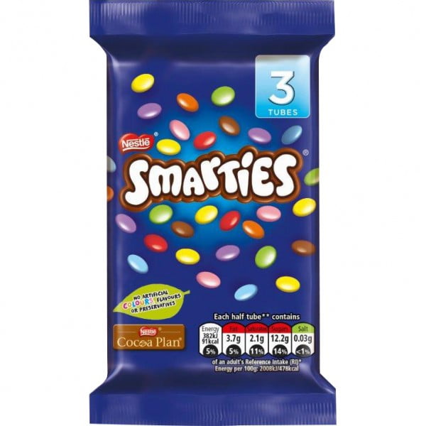 Smarties 3 Tubes Pack Sugar World
